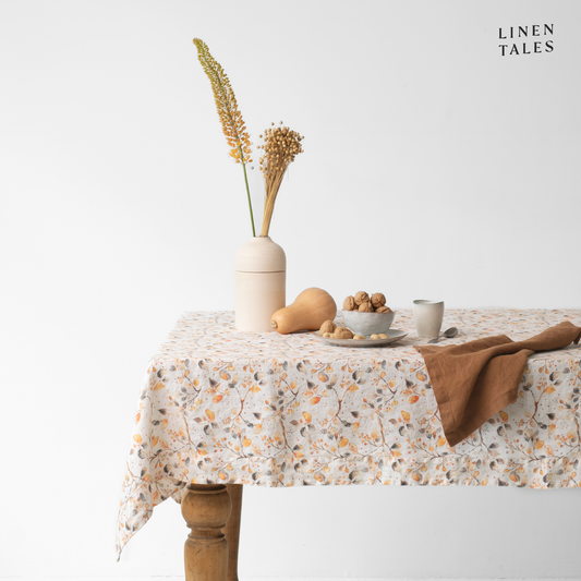 Fall Watercolor Linen Tablecloth