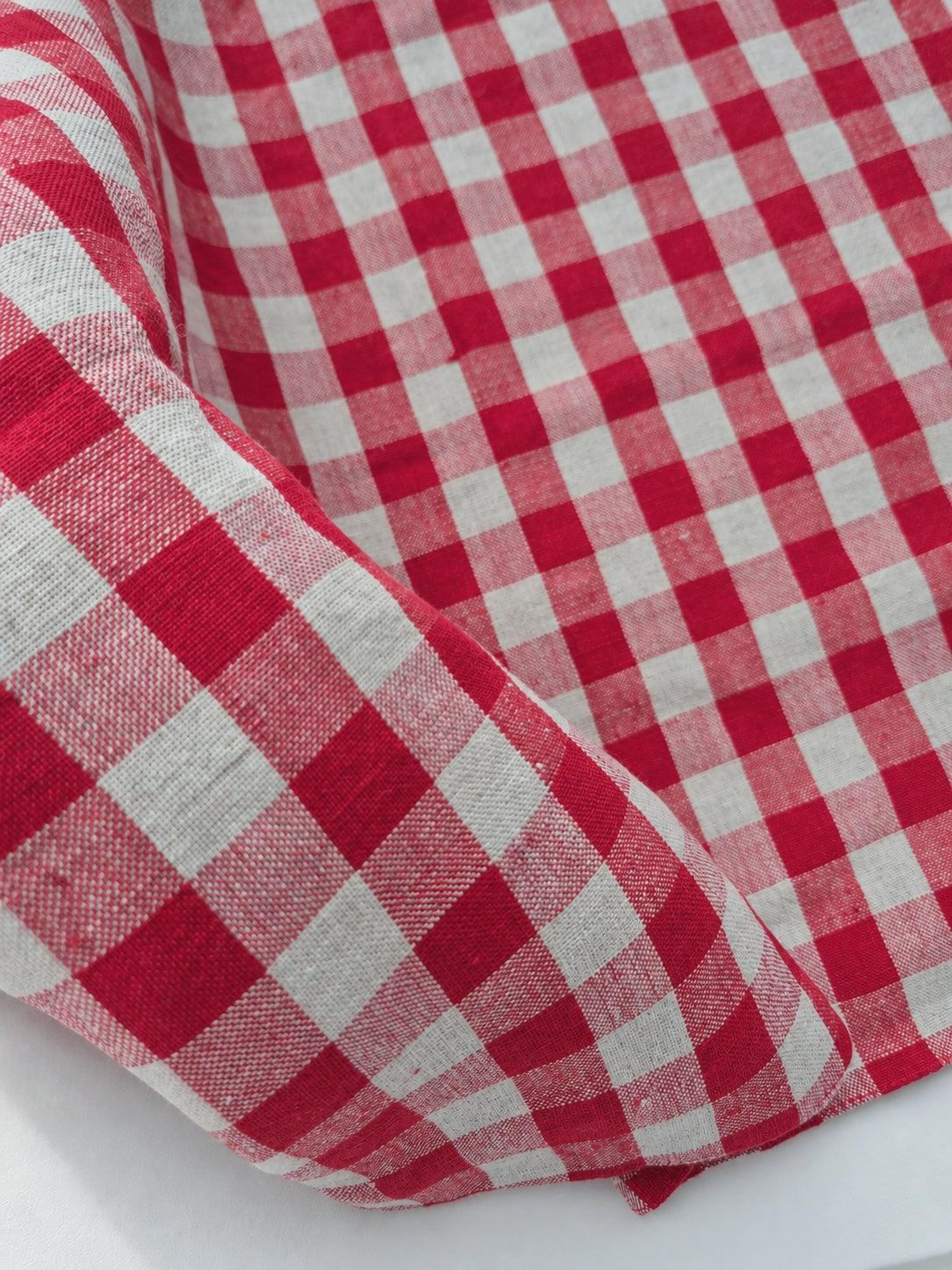 Red Gingham Linen Placemats – Set of 6