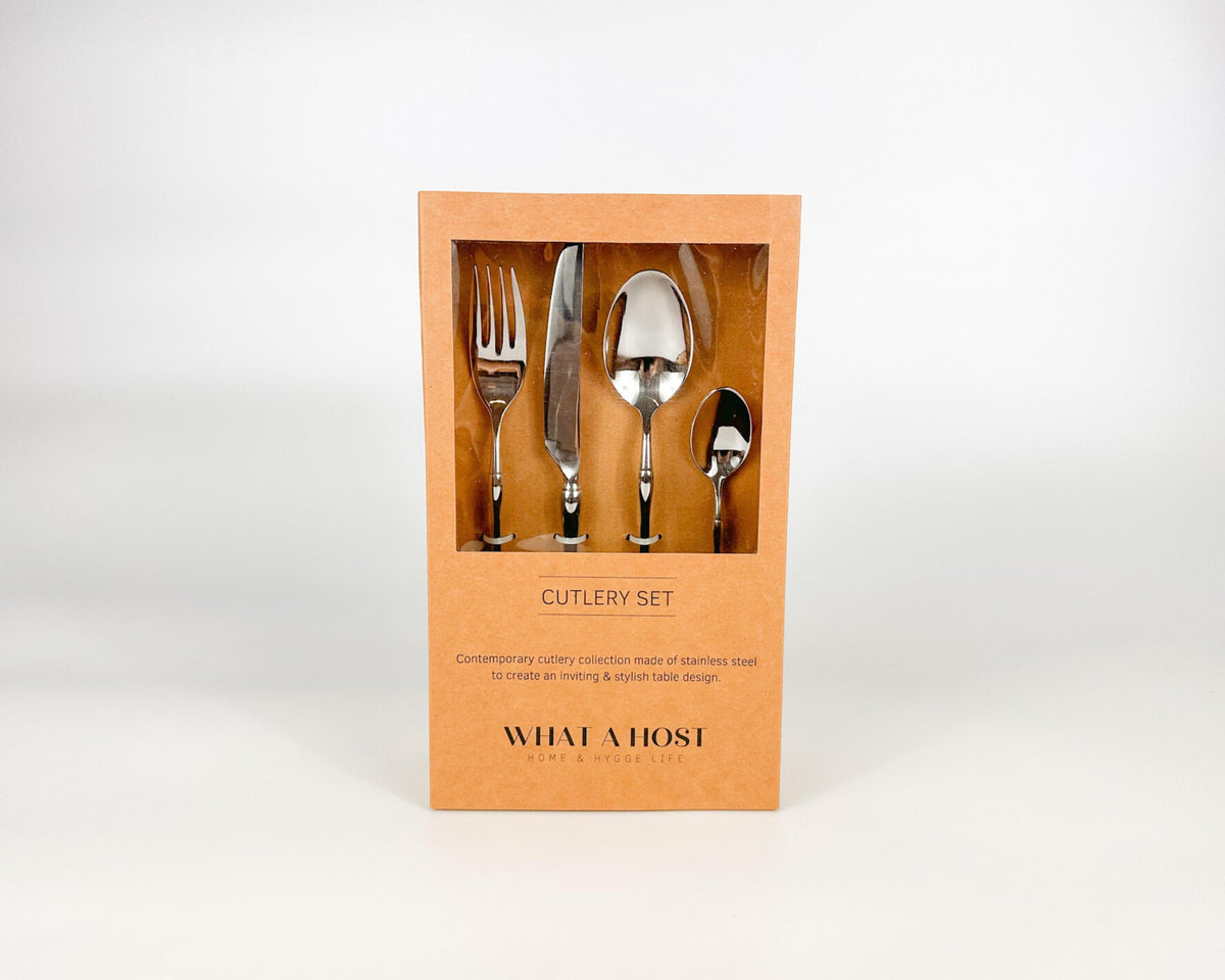 Monaco Silver Cutlery Set – 16 or 24 Piece Stainless Steel Flatware