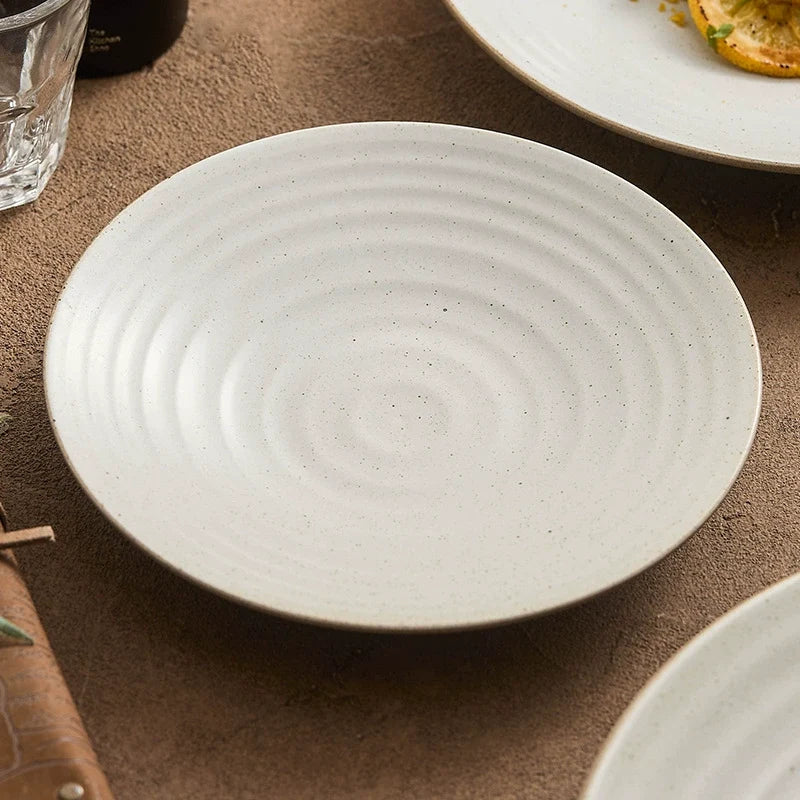 Handcrafted Stoneware Shallow Plate – Modern Pasta or Dinner Dish