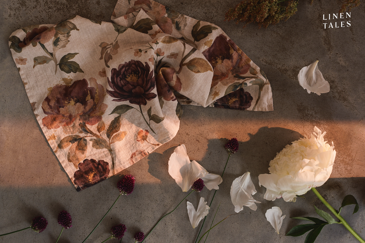 Vintage Roses Linen Kitchen Towels – Set of 4